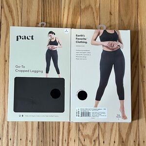 Set of 2 NIB Pact Women's Go-To Black Cropped Leggings